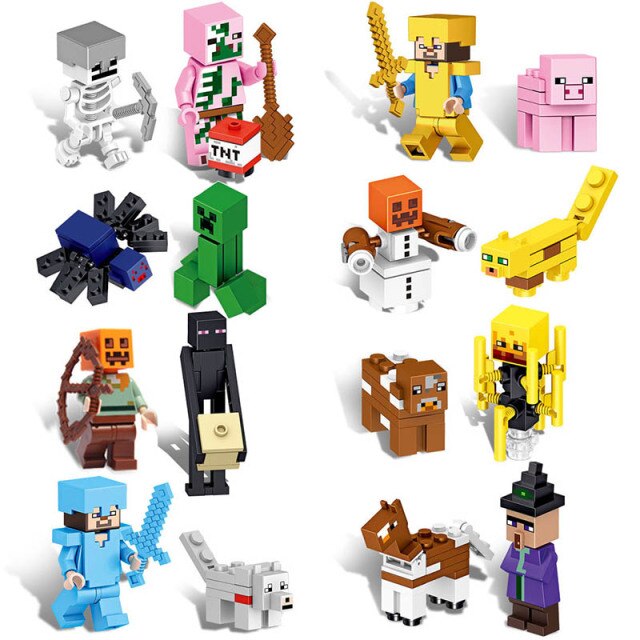 Minecraft Figurák Lego-hoz - 16 db