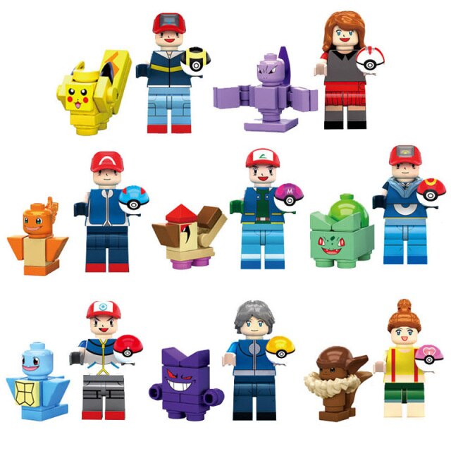 Pokémonok Figurák Lego-hoz - 16 db