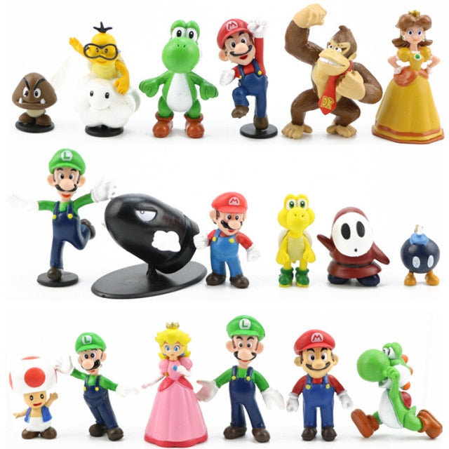 Super Mario Figurák - 18 db