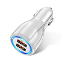 Kettős USB autós töltő - több színben